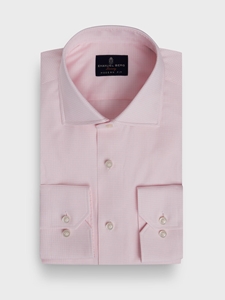 Pink Checked Cotton Twill Natural Stretch Yoga Dress Shirt | Emanuel Berg Business Shirts Collection | Sam's Tailoring Fine Men's Clothing