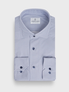 Bright Blue Modern 4 Flex Stretch Knit Men's Dress Shirt | Emanuel Berg Business Shirts Collection | Sam's Tailoring Fine Men's Clothing