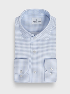Light Blue Modern 4 Flex Stretch Knit Men's Dress Shirt | Emanuel Berg Business Shirts Collection | Sam's Tailoring Fine Men's Clothing