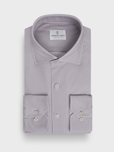 Silver Modern 4 Flex Stretch Knit Men's Dress Shirt | Emanuel Berg Business Shirts Collection | Sam's Tailoring Fine Men's Clothing