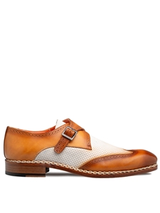 Camel/Bone Blanes Spectator Men's Monk Strap Shoe | Mezlan Monk Strap Shoes Collection | Sam's Tailoring Fine Men's Clothing