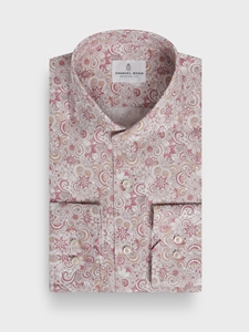 Pink Dobby Printed Cotton Men's Sport Luxury Dress Shirt | Emanuel Berg Business Shirts Collection | Sam's Tailoring Fine Men Clothing