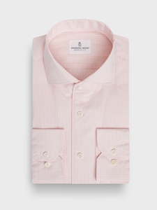 Light Pastel Pink Washed Natural Stretch Yoga Poplin Shirt | Emanuel Berg Business Shirts Collection | Sam's Tailoring Fine Men Clothing