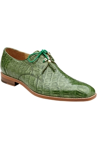 Pistachio Genuine American Alligator Lago Men's Shoe | Belvedere Dress Shoes | Sam's Tailoring Fine Men's Clothing