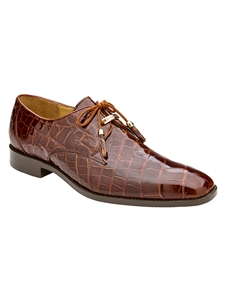 Peanut Genuine American Alligator Lago Men's Shoe | Belvedere Dress Shoes | Sam's Tailoring Fine Men's Clothing