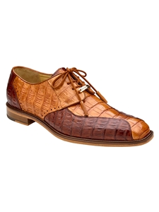 Saddle/Ant. Walnut Two-Tone Domenico Lace Up Shoe | Belvedere Dress Shoes | Sam's Tailoring Fine Men's Clothing
