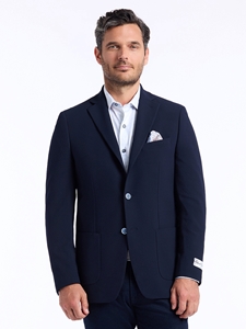 Navy Solid Seersucker Harston Men's Blazer | Robert Graham Blazers Collection | Sam's Tailoring Fine Men's Clothing
