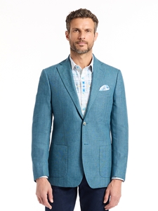 Light Blue Notch Lapel Tailored Fit Fawler Men's Blazer | Robert Graham Blazers Collection | Sam's Tailoring Fine Men's Clothing