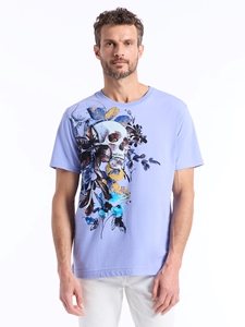 Light Purple Botanical Bones Men's Short Sleeve T-Shirt | Robert Graham Polos & T-Shirts Collection | Sam's Tailoring Fine Men's Clothing
