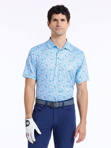 Light Blue Coastal Vibes Short Sleeve Men's Polo | Robert Graham Polos & T-Shirts Collection | Sam's Tailoring Fine Men's Clothing