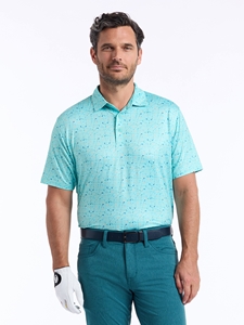 Teal Swing Society Short Sleeve Point Collar Polo | Robert Graham Polos & T-Shirts Collection | Sam's Tailoring Fine Men's Clothing