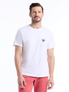 White Wavy Sips Men's Crewneck Short Sleeve T-Shirt | Robert Graham Polos & T-Shirts Collection | Sam's Tailoring Fine Men's Clothings