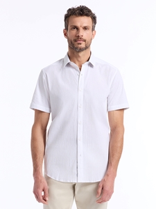 White Thresher Short Sleeve Button Down Men's Shirt | Robert Graham Short Sleeves Shirts Collection | Sam's Tailoring Fine Men's Tailoring