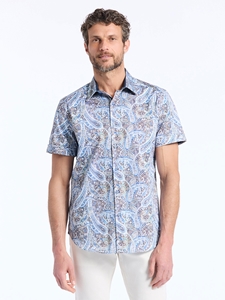 Multi Melrose Short Sleeve Button Down Men's Shirt | Robert Graham Short Sleeves Shirts Collection | Sam's Tailoring Fine Men's Tailoring