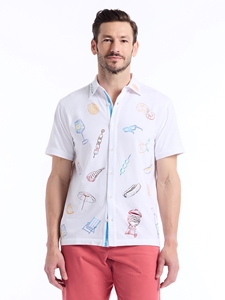 White Out Of Office Short Sleeve Button Down Shirt | Robert Graham Short Sleeves Shirts Collection | Sam's Tailoring Fine Men's Tailoring