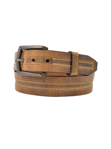 Brown Brass Finish Buckle Taos Men's Belt | Lejon Leather Causal Belts | Sam's Tailoring Fine Men's Clothing