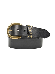 Black Catalina Rivetted Keeper Men's Belt | Lejon Leather Causal Belts | Sam's Tailoring Fine Men's Clothing