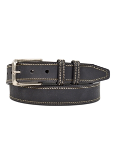 Black Nickel Buckle Wrigley Men's Belt | Lejon Leather Causal Belts | Sam's Tailoring Fine Men's Clothing