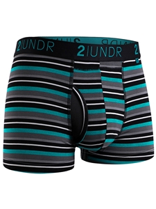 Teal Stripe Swing Shift 3" Trunk Underwear | 2Undr 3" Trunk Underwear's Collection | Sam's Tailoring Fine Men's Clothing