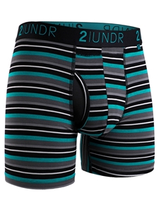 Teal Stripe Swing Shift 6" Boxer Breif | 2Undr 6" Boxer Brief Underwear's Collection | Sam's Tailoring Fine Men's Clothing