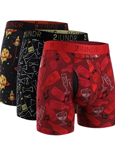 Pizza/Best Man/Valentinto 3 Pack Boxset Swing Shift 6" Boxer Breif | 2Undr 6" Boxer Brief Underwear's Collection | Sam's Tailoring Fine Men's Clothing