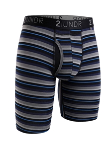 Blue Stripe Swing Shift 9" Long Leg Underwear | 2Undr 9" Long Leg Athletic Underwear | Sam's Tailoring Fine Men's Clothing