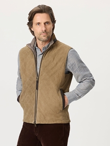 Tan Cauthorne Two Way Reversible Leather Vest | Robert Graham Outerwear Collection | Sam's Tailoring Fine Men's Clothing