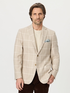Oatmeal Padley Notch Lapel Two Front Men's Blazer | Robert Graham Blazers Collection | Sam's Tailoring Fine Men's Clothing