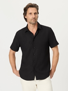 Black Devonshire Short Sleeve Button Down Shirt | Robert Graham Short Sleeves Shirts Collection | Sam's Tailoring Fine Men Clothing