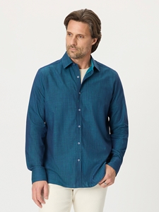 Turquoise Kerrington Long Sleeve Button Down Shirt | Robert Graham Long Sleeves Shirts Collection | Sam's Tailoring Fine Men Clothing