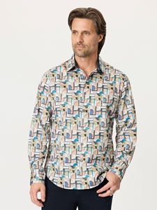 Multi Gainsborough Long Sleeve Button Down Men's Shirt | Robert Graham Long Sleeves Shirts Collection | Sam's Tailoring Fine Men Clothing