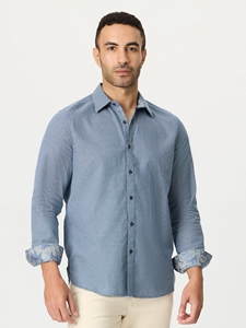 Navy Flagler Long Sleeve Button Down Men's Shirt | Robert Graham Long Sleeves Shirts Collection | Sam's Tailoring Fine Men Clothing