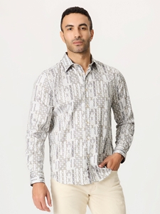 Khaki Missing Links Long Sleeve Button Down Men Shirt | Robert Graham Long Sleeves Shirts Collection | Sam's Tailoring Fine Men Clothing