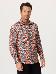 Multi Snake Eyes Long Sleeve Button Down Men Shirt | Robert Graham Long Sleeves Shirts Collection | Sam's Tailoring Fine Men Clothing