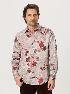 Multi Red Rock Long Sleeve Button Down Men Shirt | Robert Graham Long Sleeves Shirts Collection | Sam's Tailoring Fine Men Clothing