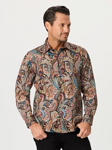 Multi Ferncraw Long Sleeve Button Down Men's Shirt | Robert Graham Long Sleeves Shirts Collection | Sam's Tailoring Fine Men Clothing