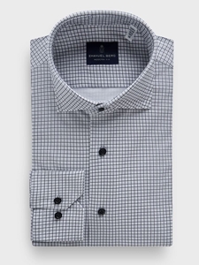 Grey Modern 4 Flex Stretch Knit Men'S Dress Shirt | Emanuel Berg Business Shirts Collection | Sam's Tailoring Fine Men Clothing