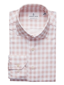 Light Pastel Pink Modern 4 Flex Stretch Knit Men Shirt | Emanuel Berg Casual Shirts Collection | Sam's Tailoring Fine Men Clothing