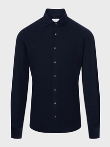 Dark Navy Solid Corduroy Men'S Sport Casual Shirt | Emanuel Berg Casual Shirts Collection | Sam's Tailoring Fine Men Clothing