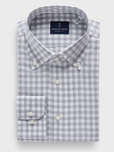 Light Grey Cotton Luxe Flannel Twill Casual Sartorial Shirt | Emanuel Berg Casual Shirts Collection | Sam's Tailoring Fine Men Clothing