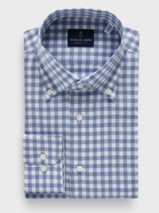 Blue Cotton Luxe Flannel Twill Men'S Casual Sartorial Shirt | Emanuel Berg Casual Shirts Collection | Sam's Tailoring Fine Men Clothing