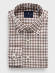 Beige Cotton Luxe Flannel Twill Casual Sartorial Men'S Shirt | Emanuel Berg Casual Shirts Collection | Sam's Tailoring Fine Men Clothing