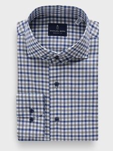 Blue Cotton Luxe Flannel Twill Casual Sartorial Men'S Shirt | Emanuel Berg Casual Shirts Collection | Sam's Tailoring Fine Men Clothing