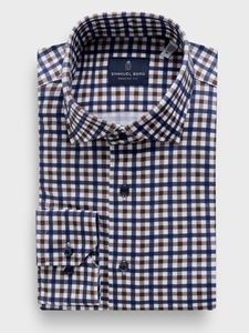 Medium Brown Modern 4 Flex Stretch Knit Men'S Shirt | Emanuel Berg Casual Shirts Collection | Sam's Tailoring Fine Men Clothing