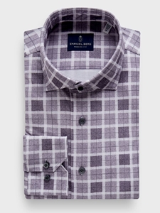 Medium Grey Modern 4 Flex Stretch Knit Men's Shirt | Emanuel Berg Casual Shirts Collection | Sam's Tailoring Fine Men Clothing