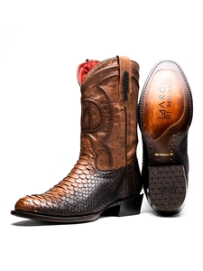 Lisboa Genuine Python Men's Handcrafted Cowboy Boot | Western Boots Collection | Sam's Tailoring Fine Men's Clothing