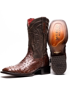 Kango Tabac Genuine Ostrich Skin Cowboy Boot | Western Boots Collection | Sam's Tailoring Fine Men's Clothing