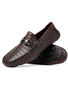 BlackCherry Genuine Caiman Belly Slip-on Driving Loafer | Marco Di Milano Loafer Collection | Sam's Tailoring Fine Men's Clothing