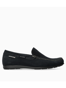 Jeans Blue Velours Lining Nubuck Men's Slip On | Mephisto Slip On Collection | Sam's Tailoring Fine Men's Clothing