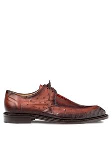 Tabac Cerler Ostrich Split Toe Men's Exotic Derby Shoe | Mezlan Lace Up Shoes Collection | Sam's Tailoring Fine Men's Clothing